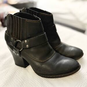 BOC boots 7.5 black Lacey Ankle moto boots leather slip on women’s booties